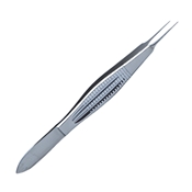 Collis Micro Utility Forceps, Serrated And Wide Handle With Polished Finish, Straight Shafts, 3mm Platform, And Overall Length Of 4 1/4" (109mm)  